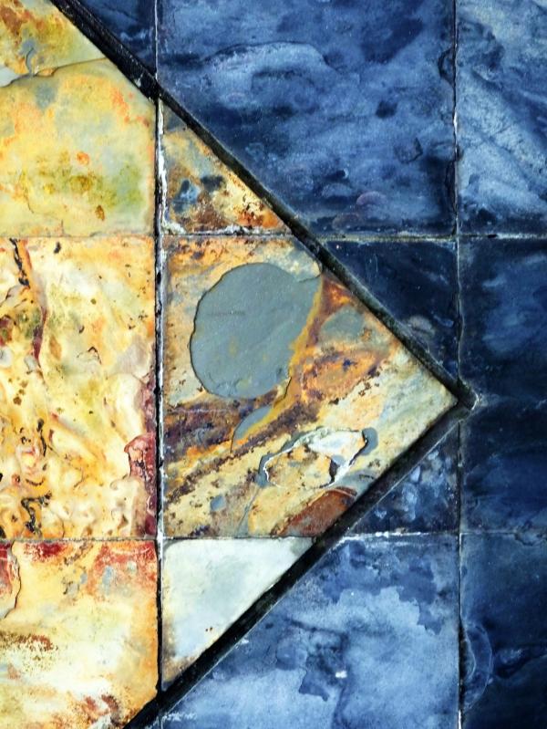 Blue and Yellow Concrete Background