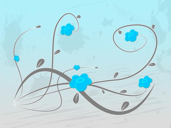 Blue Background Indicates Bouquet Backdrop And Flower