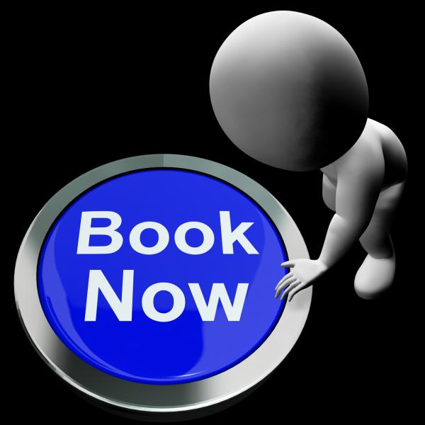 Blue Book Now Button For Hotel Or Flights Reservation