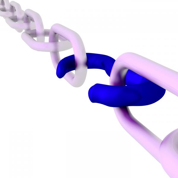 Blue Broken Link Shows Insecurity And Disconnection