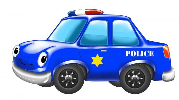 Blue police car