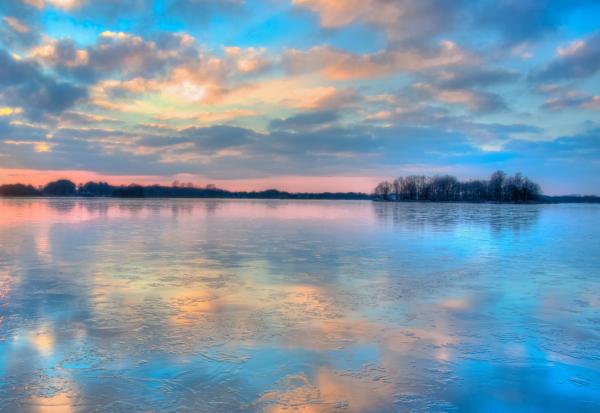 Blue Orange and Yellow Sunset