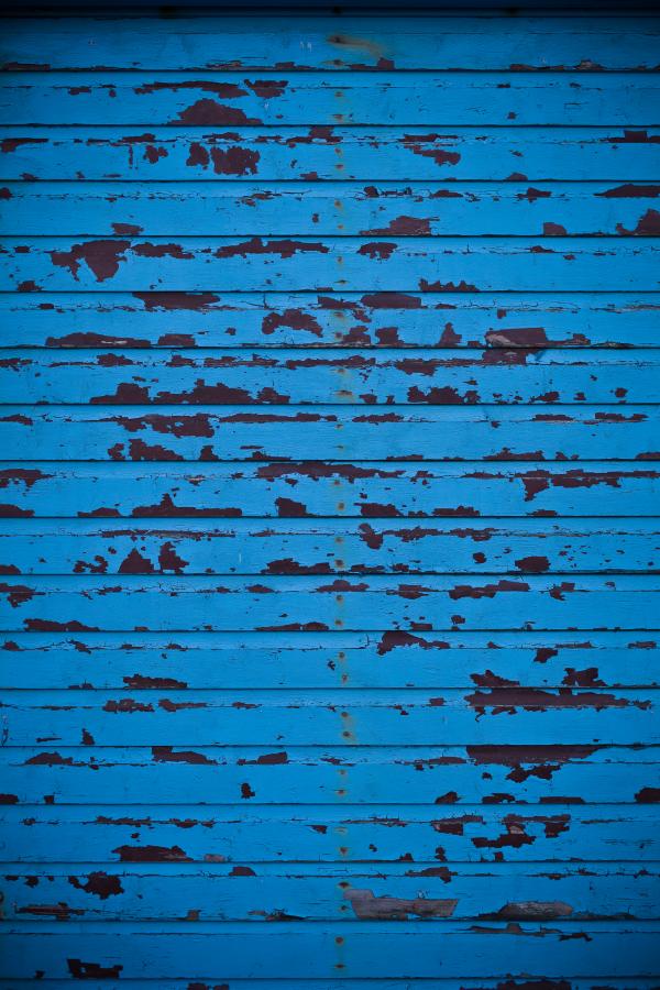 Blue Peeled Paint Wall