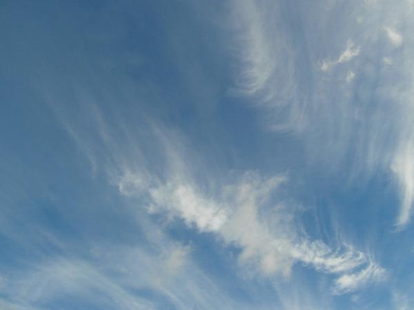 Blue Sky Wispy Clouds Background
