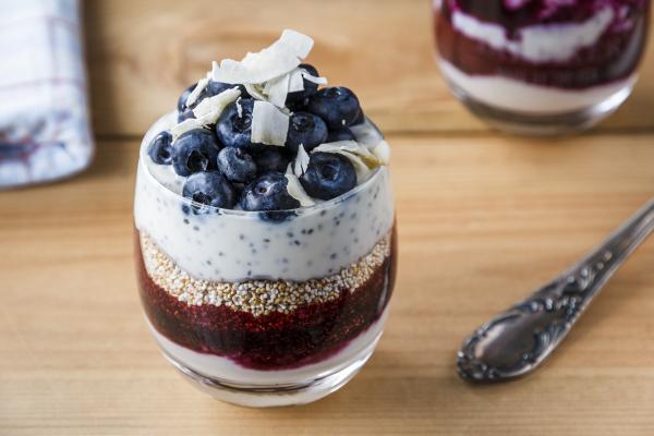 Blueberry in Clear Drinking Glass