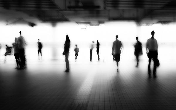 blurred person