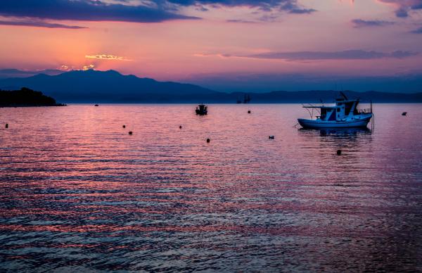 Boat in the sunset