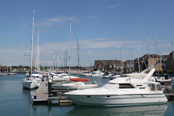 Boats at pier