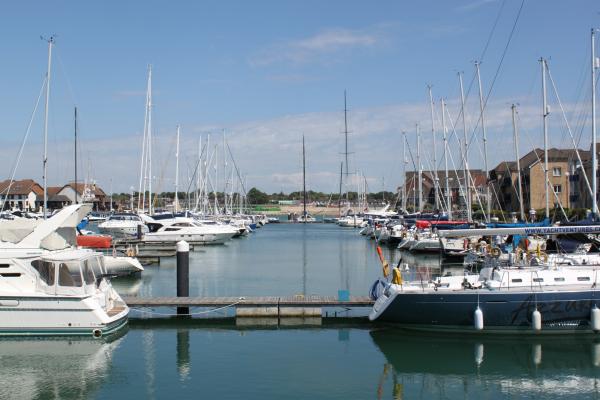 Boats at pier