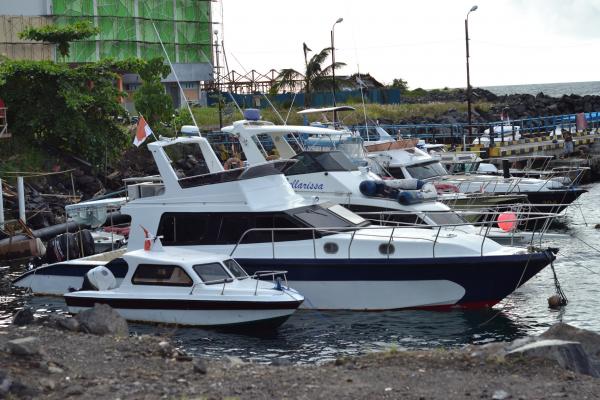 Boats parked on the beach