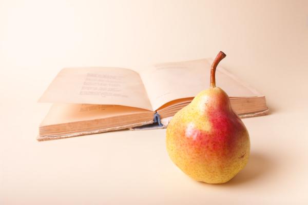 book and pear
