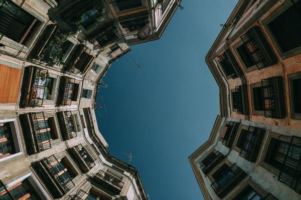 Bottom View of Gray Concrete Building at Daytime