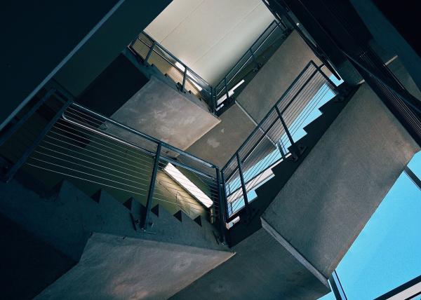 Bottom View of Stairs Inside Building