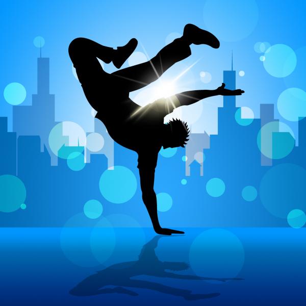 Break Dancer Indicates Street Dancing And Breakdancing