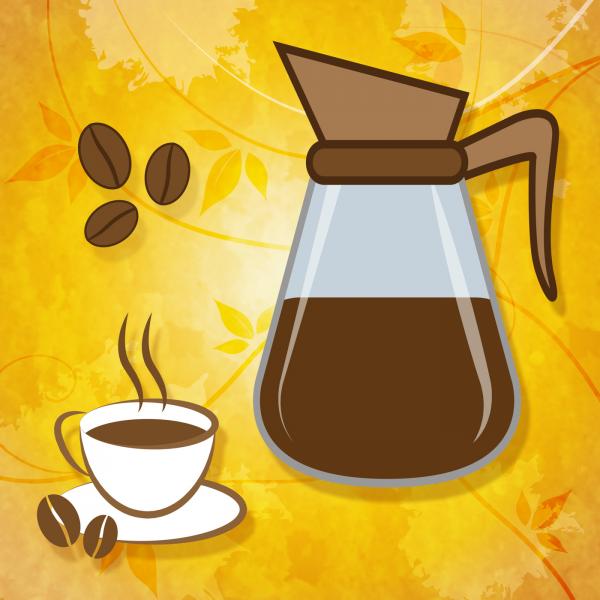 Brewed Coffee Shows Roasted Caffeine And Freshness