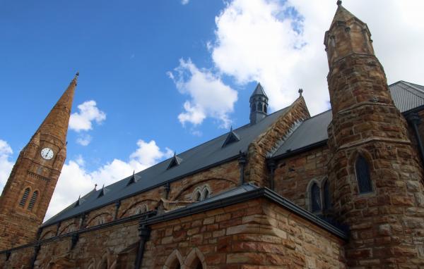Brick church building