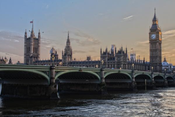 Bridge over River in City