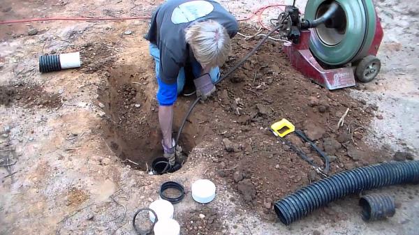 Broken concrete pipe