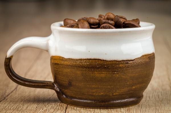 Brown and White Cup