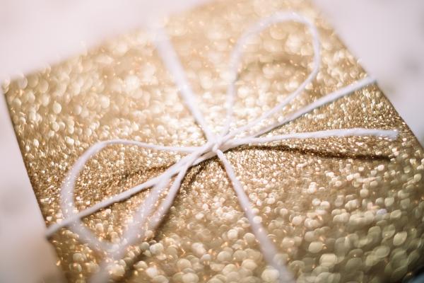 Brown and White Gift Box