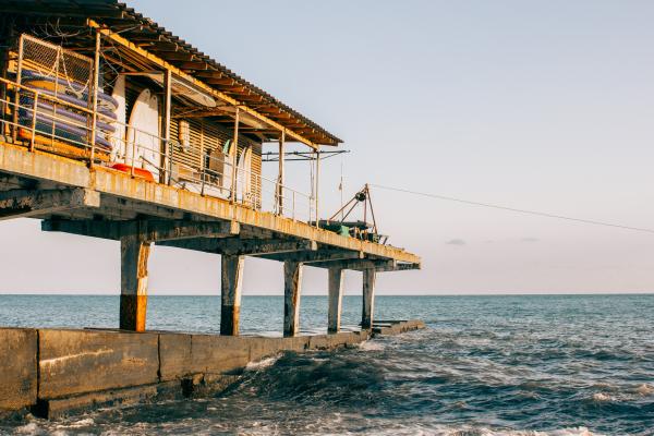 Brown Building On Sea
