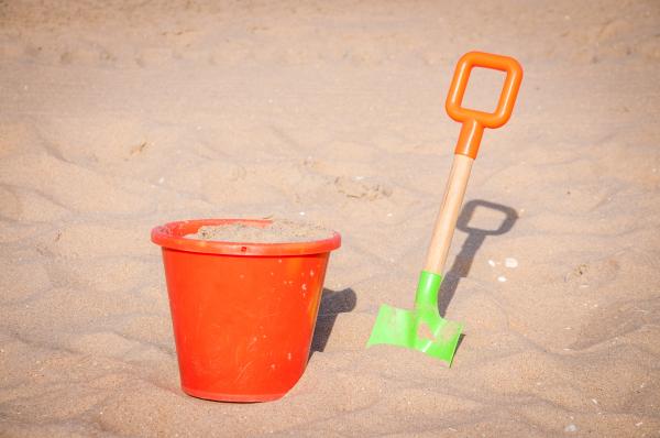 Bucket, spade and shovel