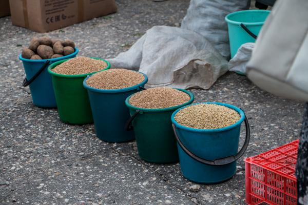 Buckets of Grains