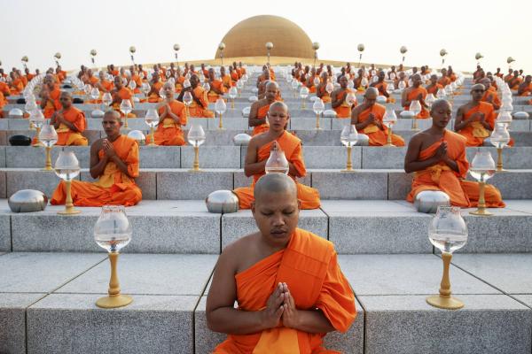 Buddha and monks