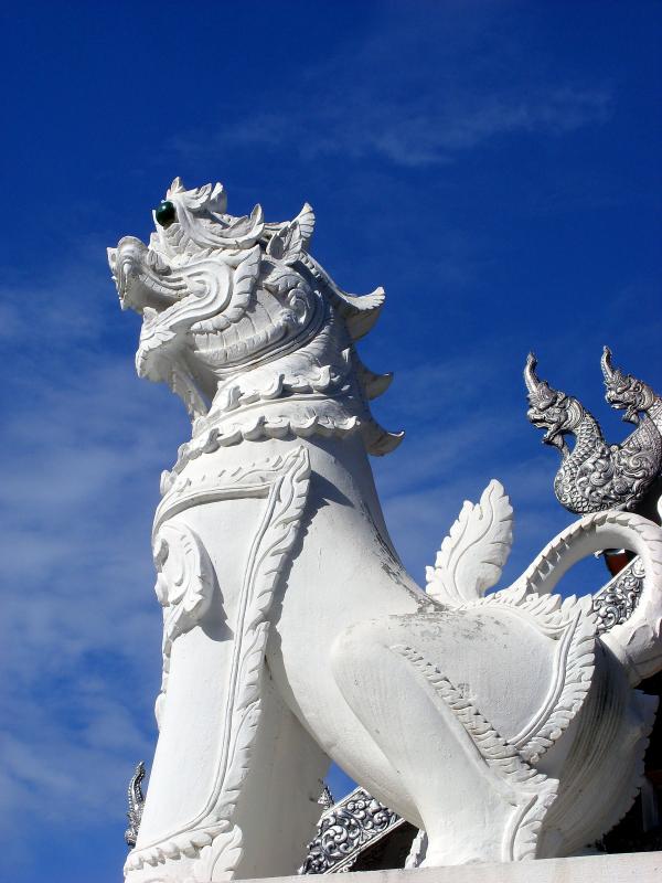 Buddhist Temple Lion Statue