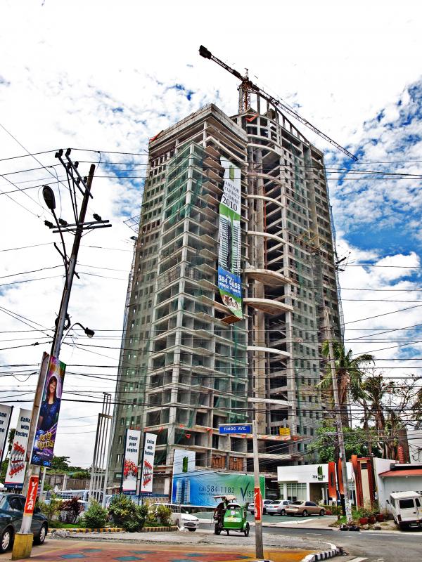 Building tower under construction