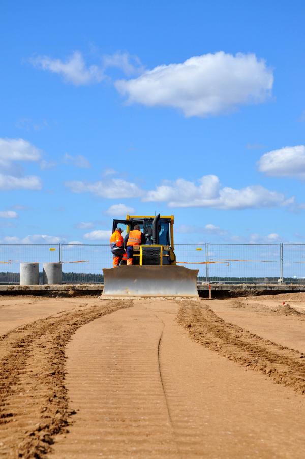 Bulldozer and blue sky