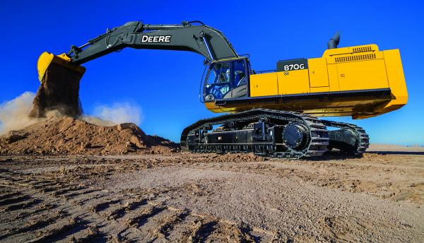 Excavator on worksite