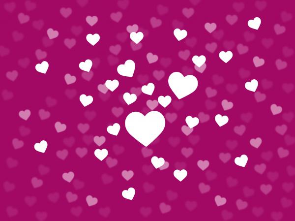 Bunch Of Hearts Background Shows Loving Couple Or Passionate Marriage