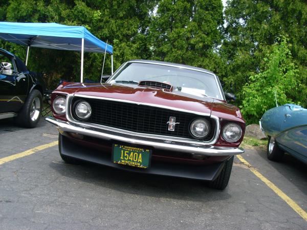 Burgundy Ford Mustang