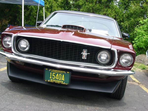 Burgundy Ford Mustang