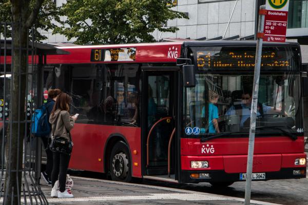 Bus at bus stop