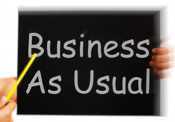 Business As Usual Message Means Routine And Normality