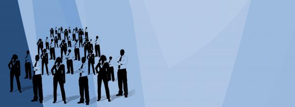 Business Men with Blue Background