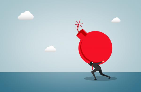Businessman Carrying Bomb