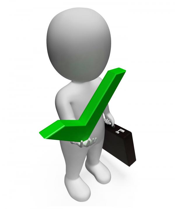 Businessman Tick Represents Success Successful And Affirmative 3d Rend