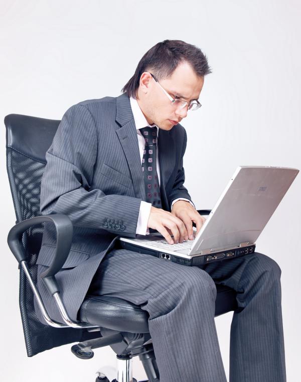 Businessman using laptop