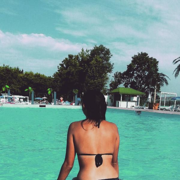 By the pool