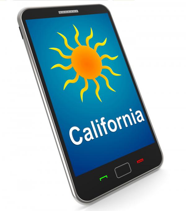 California And Sun On Mobile Means Great Weather In Golden State