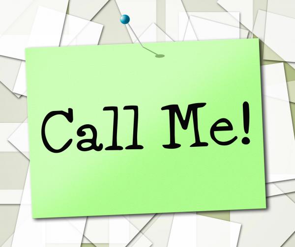 Call Me Shows Placard Advertisement And Signboard