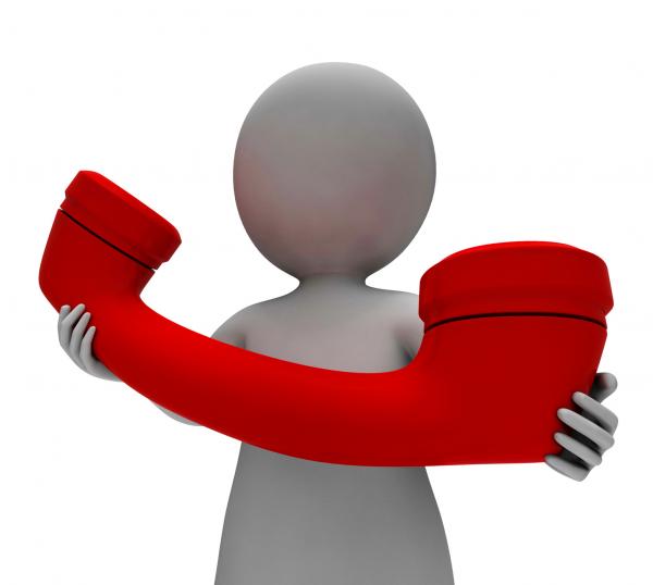 Calling Character Shows Telephone Discussion And Communication 3d Rend