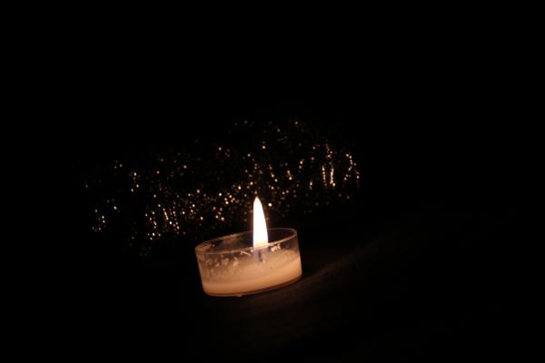 Candle illuminated the darkness