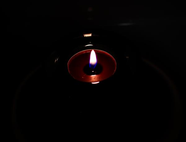 Candle with black background