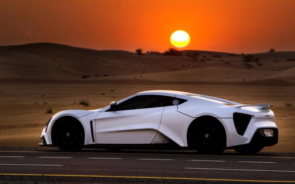 Cars at sunset