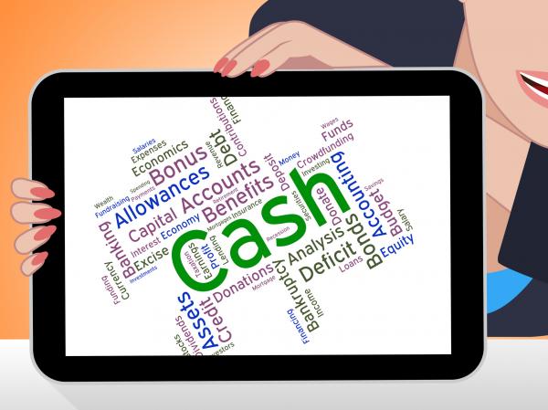 Cash Word Indicates Revenue Wealthy And Savings