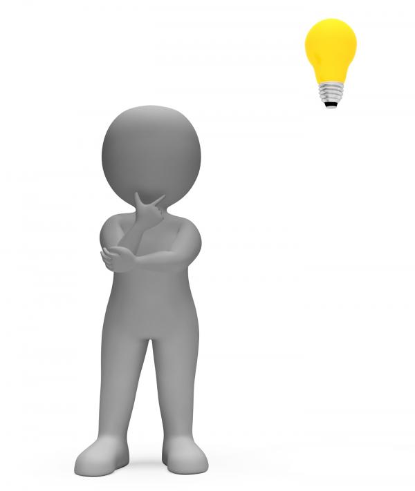 Character Idea Shows Think About It And Concept 3d Rendering